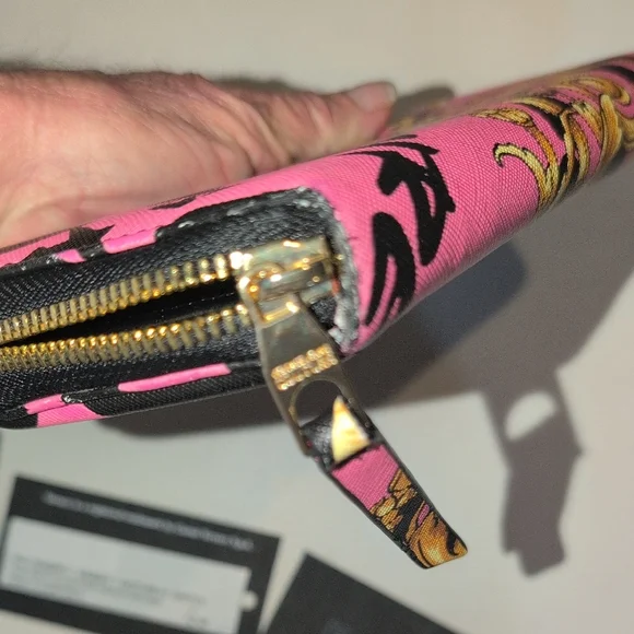 Versace Jeans Couture Pink, Gold, and Black Wallet - Picture 14 of 16
